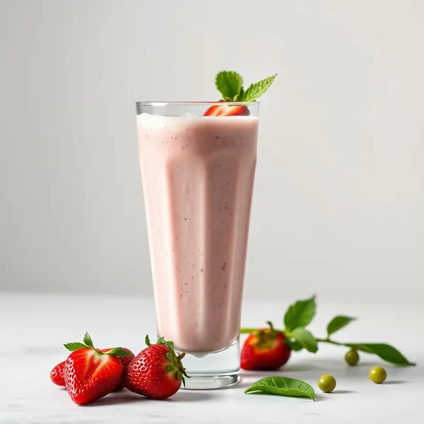 Chilled Strawberry Pea Milk Smoothie