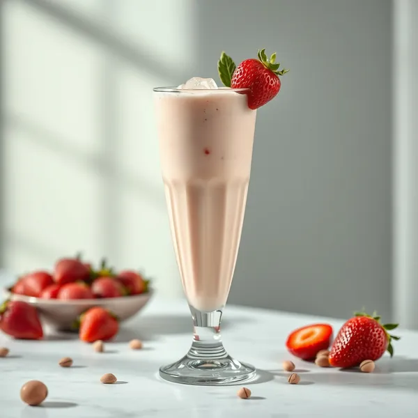 Kühler Erdbeer-Pistazien-Milchshake