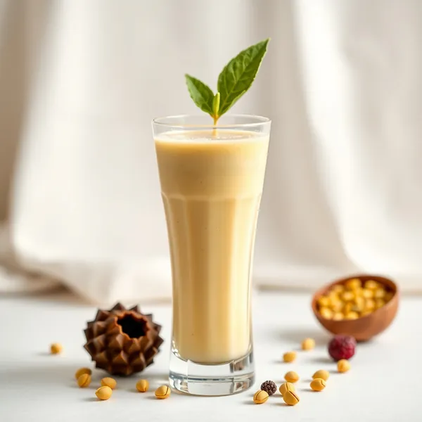 Smoothie aus Pistazienmilch und Kurkuma