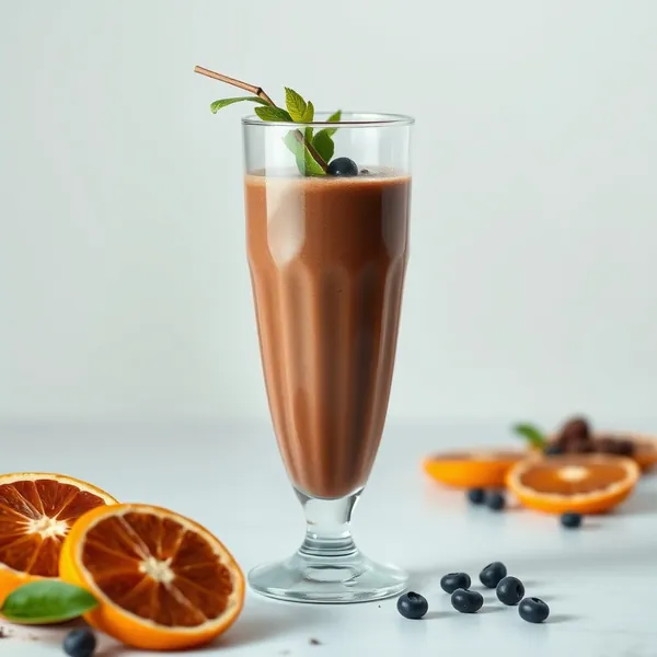 Smoothie al Cacao in Polvere e Succo d'Arancia