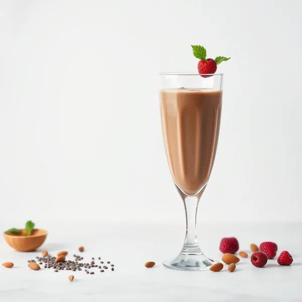 Smoothie Schokolade mit Chia-Samen und Mandelmilch