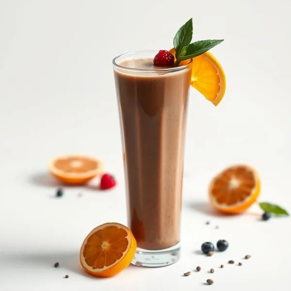 Smoothie de Laranja com Chocolate e Sementes de Chia