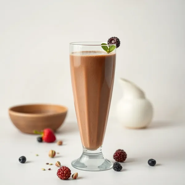 Smoothie de Chocolate com Sementes de Chia e Leite de Pistache