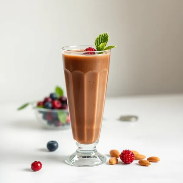 Smoothie de Chocolate, Goji, Amêndoa e Leite de Coco