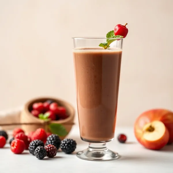 Frullato di Cioccolato con Bacche di Goji e Succo di Mela