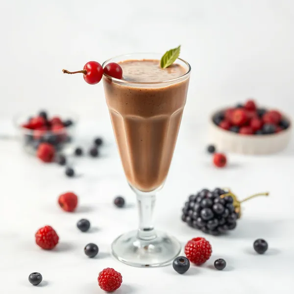 Smoothie de Kefir de Leite com Goji e Chocolate