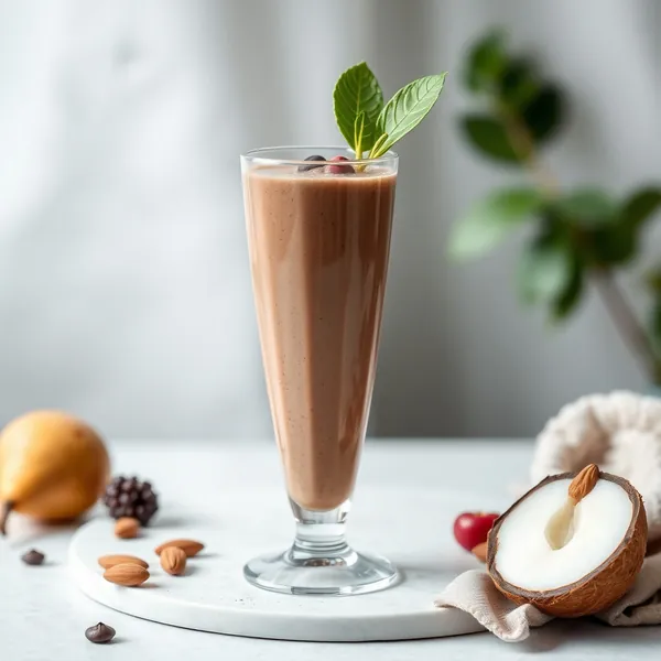 Batido de Pera Chocolate Almendra y Leche de Coco