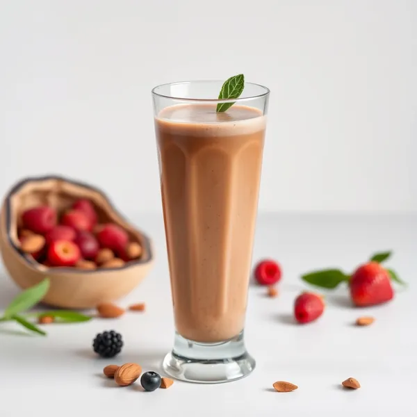 Smoothie de Proteína de Chocolate com Amêndoa e Leite de Coco