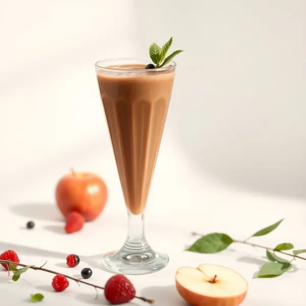 Smoothie de Suco de Maçã e Proteína de Chocolate