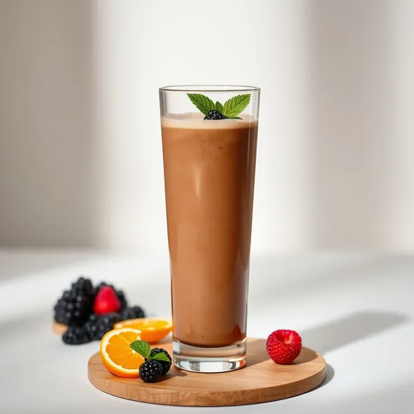 Smoothie de Suco de Laranja e Proteína de Chocolate