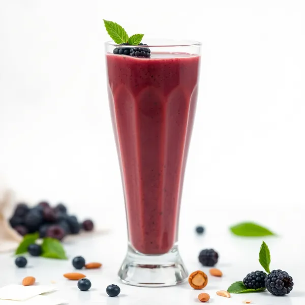 Smoothie Cremoso di Açaí, Mandorla e Latte di Cocco