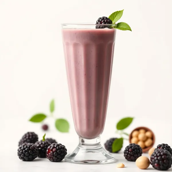 Cremiger Brombeer-Macadamia-Milch-Smoothie