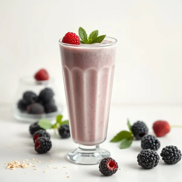 Batido Cremoso de Amora e Leite de Aveia