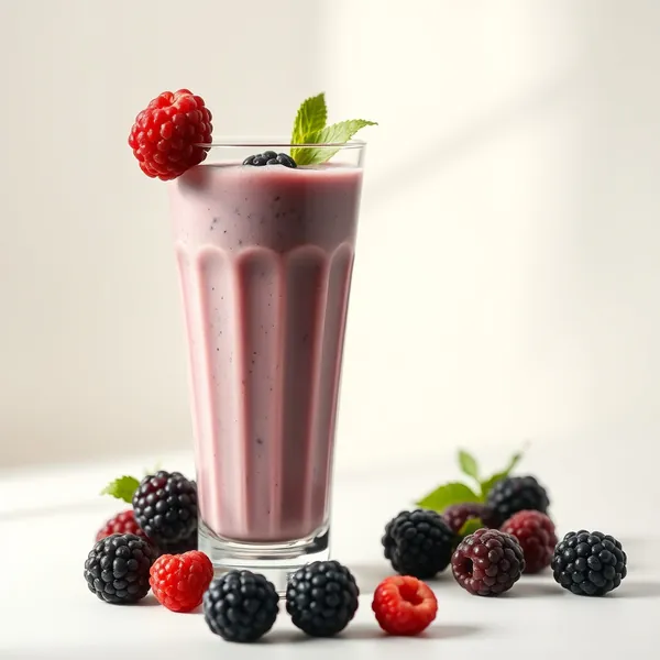 Cremiger Brombeer-Soja-Milch-Shake