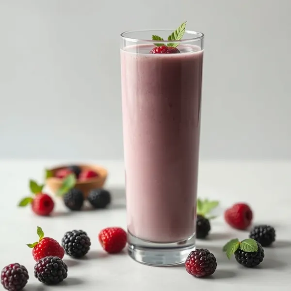 Batido Cremoso de Amora e Leite de Espelta