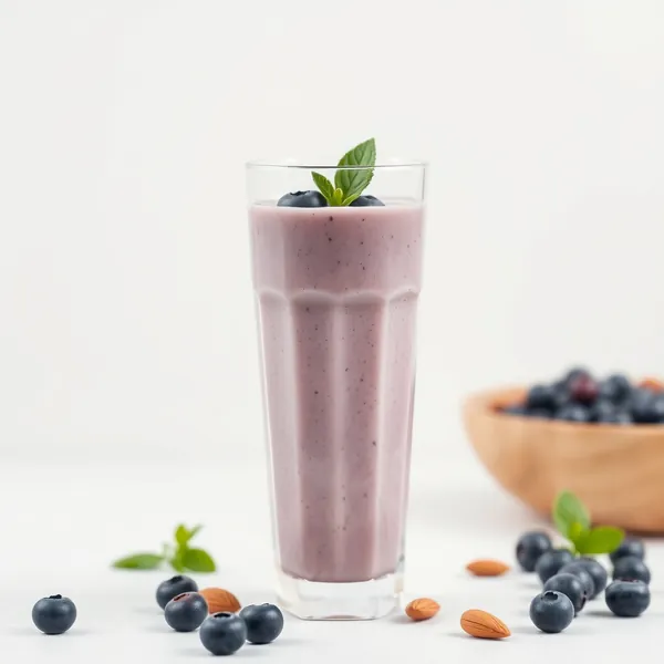 Cremiger Blaubeer Mandel Kokosmilch Smoothie