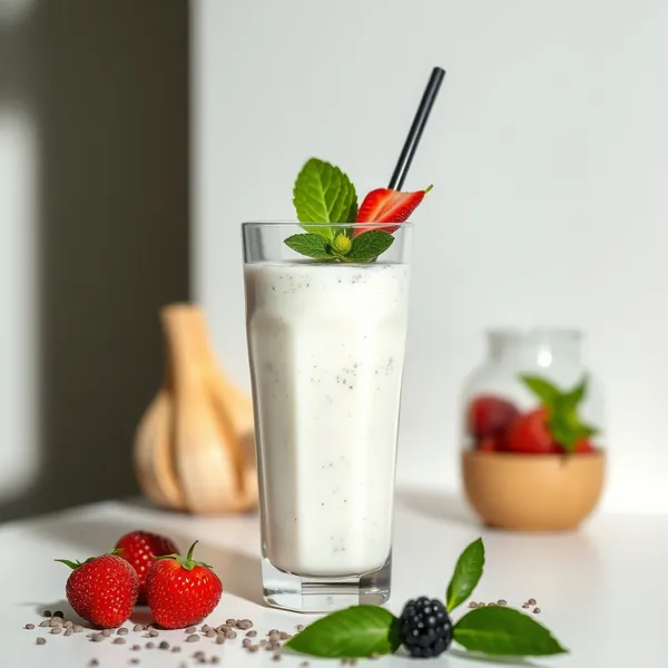 Smoothie Crémeux aux Graines de Chia et Yogourt Grec