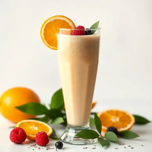Cremiger Chia-Samen-Orange-Saft-Smoothie
