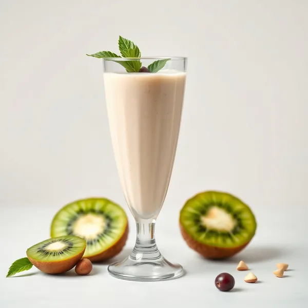 Cremiger Kiwi Haselnuss Milch Shake