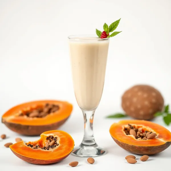 Frullato Cremoso di Papaya, Mandorla e Latte di Cocco