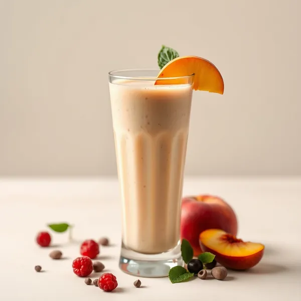 Creamy Peach Kefir Milk Smoothie