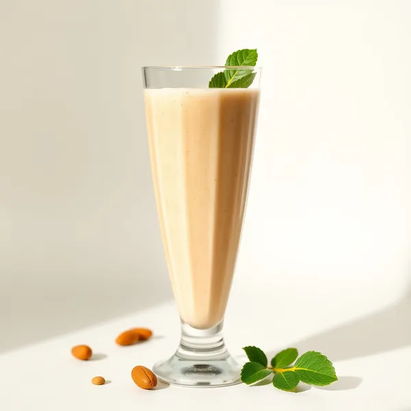 Cremiger Erdnussbutter Mandel Kokosmilch Smoothie