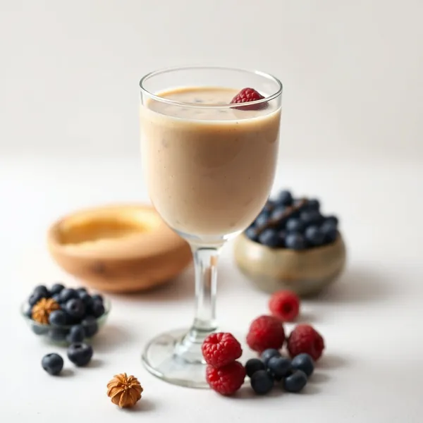 Cremiger Erdnussbutter und Erbsenmilch Smoothie