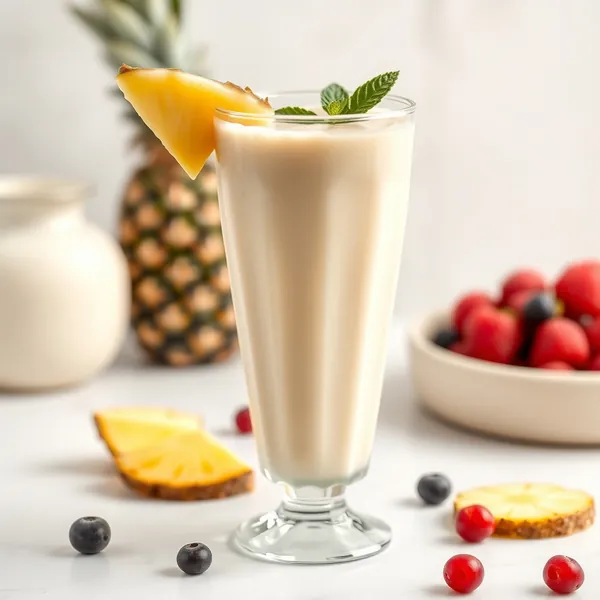 Batido Cremoso de Abacaxi e Leite de Espelta