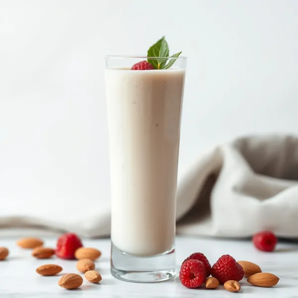 Cremiger Proteinpulver Mandelmilch Smoothie