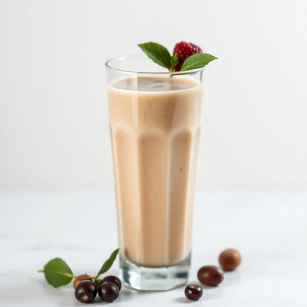 Cremiger Proteinshake mit Haselnussmilch
