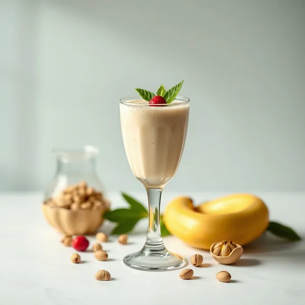 Cremiger Proteinshake mit Pistazienmilch