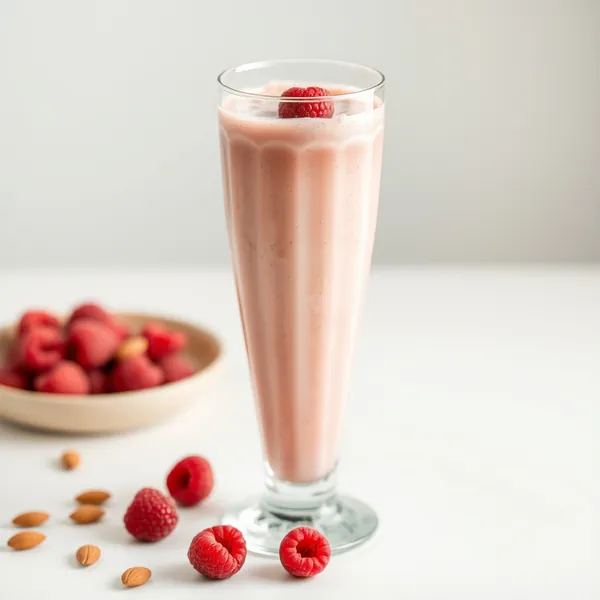 Frullato Cremoso di Lampone, Mandorla e Latte di Cocco