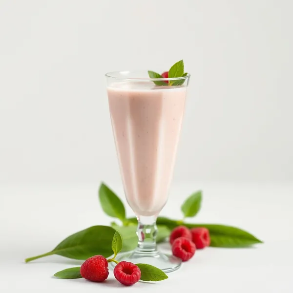 Batido Cremoso de Frambuesa y Leche de Guisante
