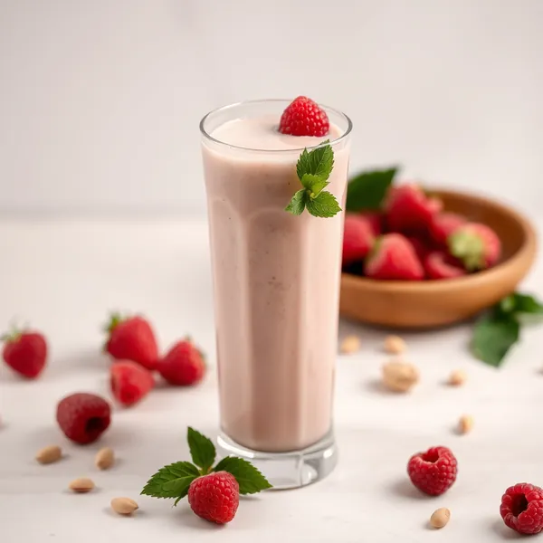 Creamy Raspberry Pistachio Milk Smoothie
