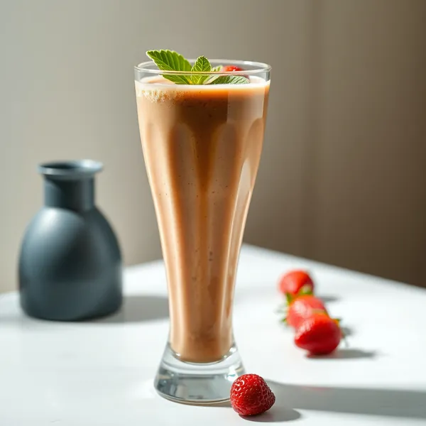 Smoothie Crémeux de Café Froid aux Fraises