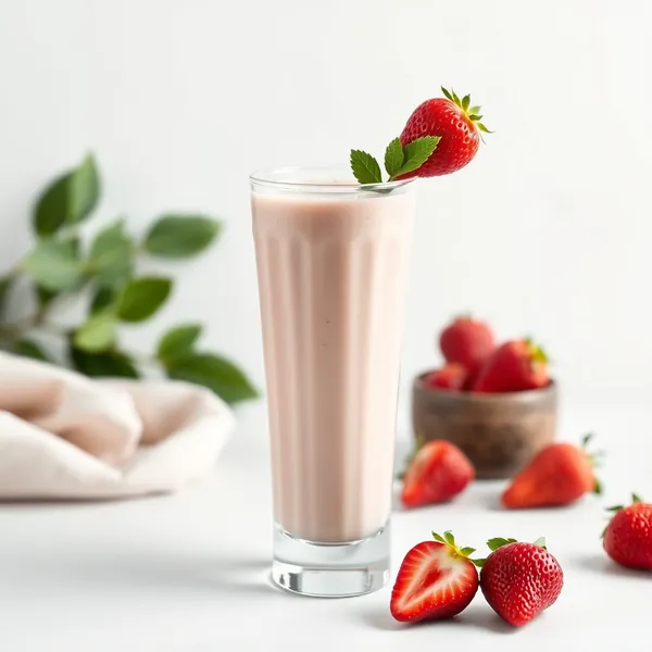 Cremiger Erdbeer-Hanfmilch-Smoothie