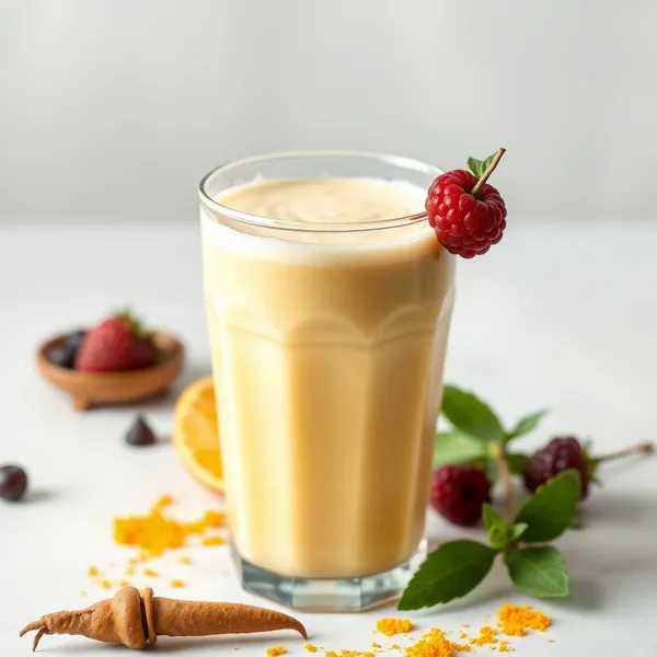 Smoothie Crémeux au Lait de Chanvre et Curcuma
