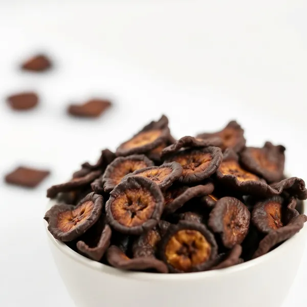 Chips de Banana com Chocolate Amargo