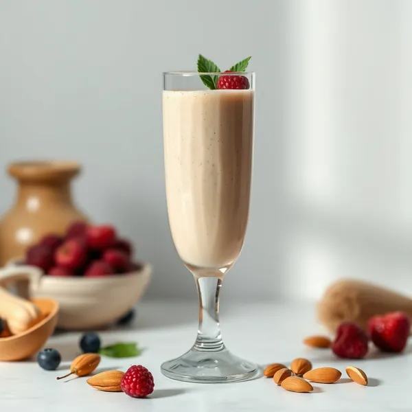 Smoothie Desintoxicante de Manteiga de Amêndoa e Leite de Arroz