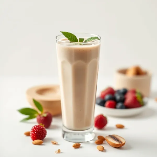 Detox-Smoothie mit Mandelbutter und Sojamilch