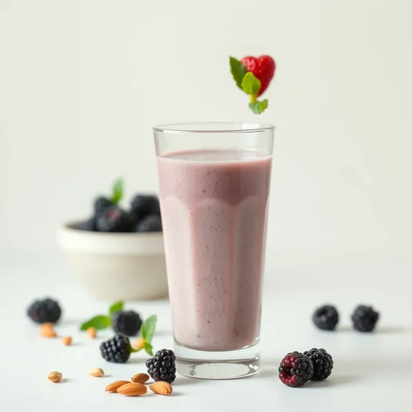 Smoothie Désintoxiquant de Mûres, Amande et Lait de Coco