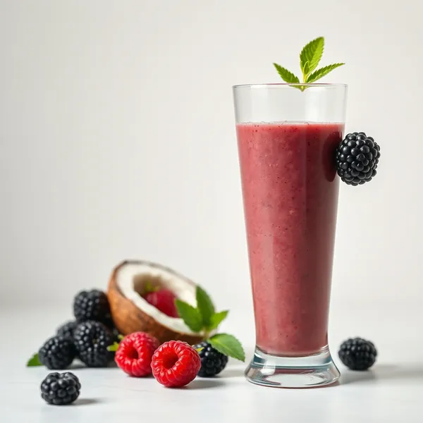 Smoothie Détoxifiant de Mûres et Eau de Coco