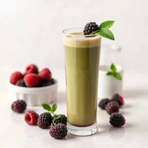 Smoothie Détoxifiant de Mûres et Matcha