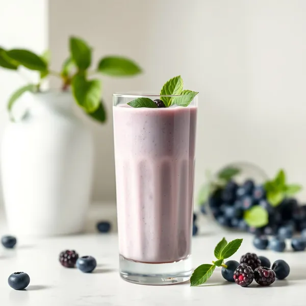 Detoxing Blueberry Protein Shake Smoothie