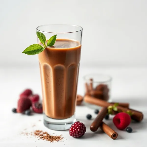 Entgiftender Kakaopulver-Eiskaffee-Smoothie