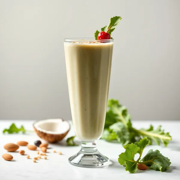 Smoothie Detox di Cavolo Riccio, Mandorla e Latte di Cocco