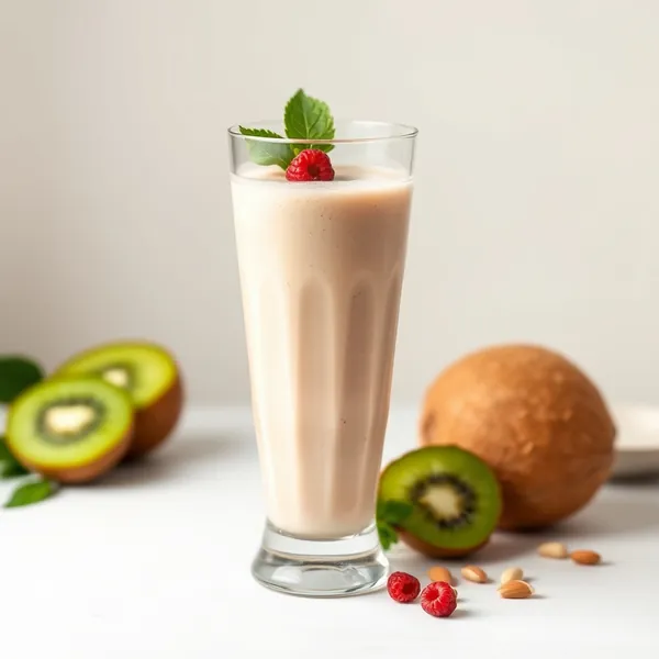 Detoxing Kiwi Almond Coconut Milk Smoothie