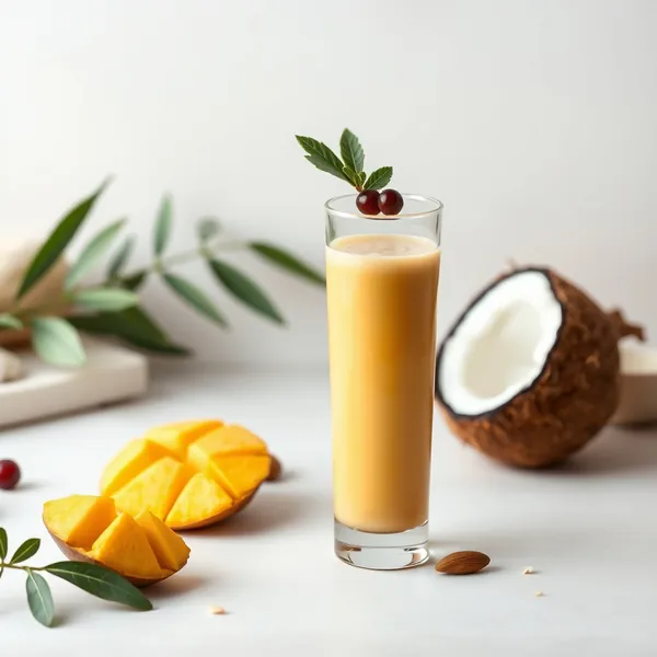 Smoothie Détox à la Mangue, Amande et Lait de Coco