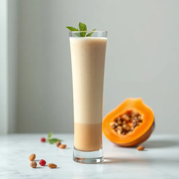 Smoothie Desintoxicante de Papaya e Leite de Amêndoas