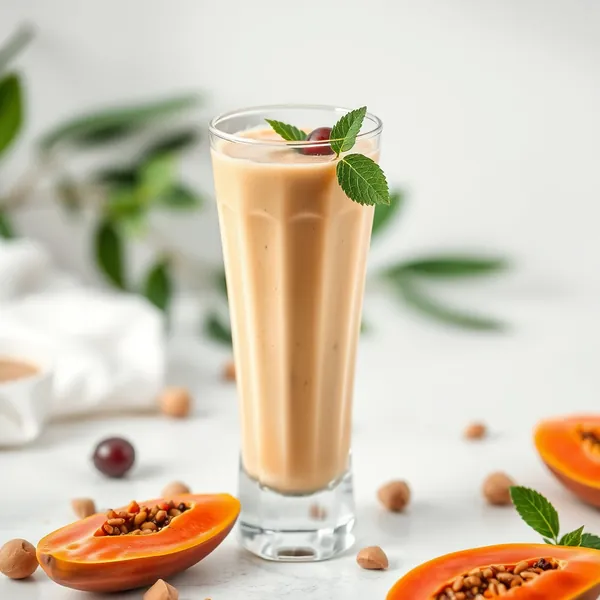 Detoxing Papaya Hazelnut Milk Smoothie
